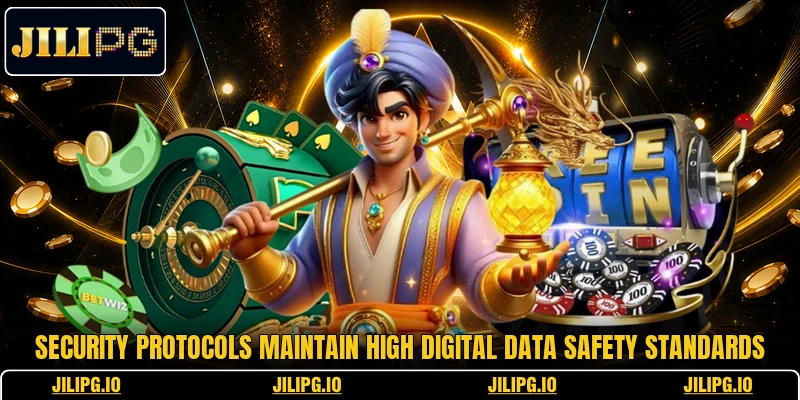 Security protocols maintain high digital data safety standards Security protocols maintain high digital data safety standards